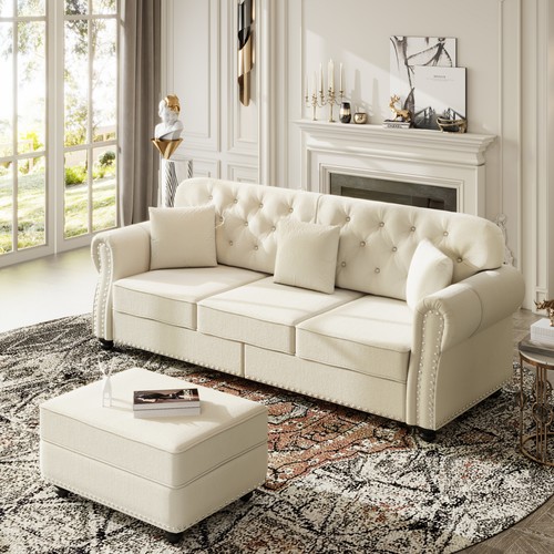 Velvet chesterfield sofa - velvet,