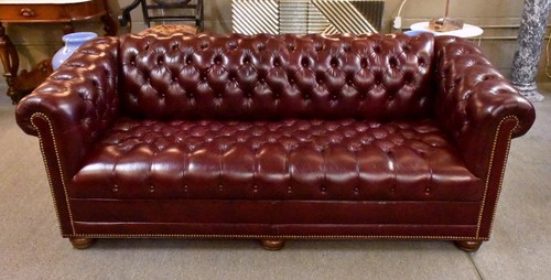 Vintage leather chesterfield - vintage,